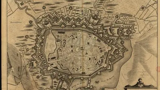 Situación de la ciudad fortificada de Mons, en 1572