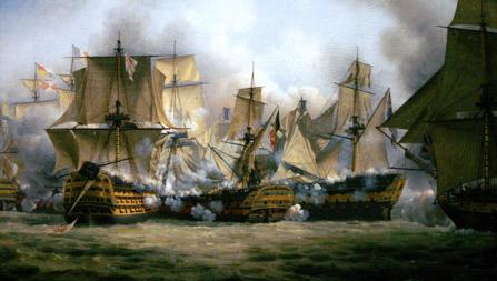 Combate entre buques en Trafalgar