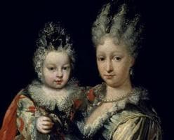 Isabel de Farnesio con su hijo mayor, Carlos