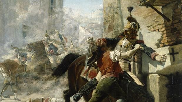 Malasaña y su hija batiéndose contra los franceses