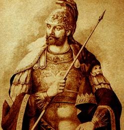 Retrato idealizado del emperador Constantino XI, realizado en el siglo XIX.
