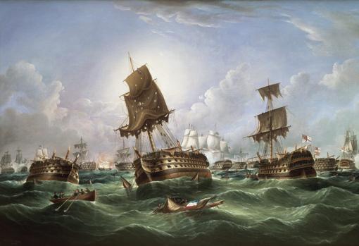 Representación de la batalla de Trafalgar
