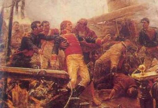Muerte de Churruca en Trafalgar