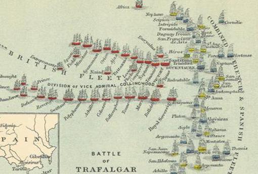 Mapa batalla de Trafalgar