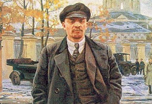 Pintura de Lenin frente al Instituto Smolny por Isaak Brodsky