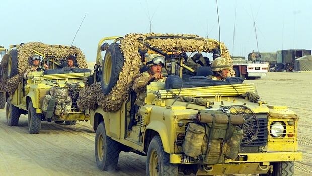Soldados británicos durante la invasión a Irak en 2003