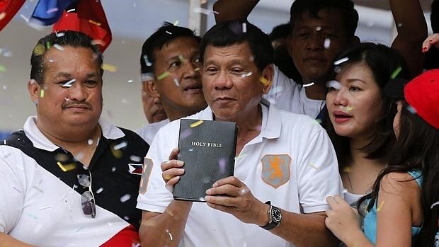Rodrigo Duterte, durante un acto de campaña en la pasada semana
