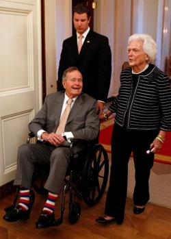 Con Barbara Bush acudió a un acto en la Casa Blanca en 2012