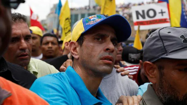 Henrique Capriles, en una manifestaciÃ³n este jueves en Caracas