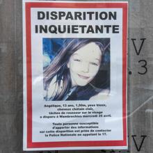 Cartel de bÃºsqueda tras la desapariciÃ³n de la menor en Francia