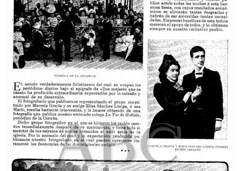 Crónica sobre el matrimonio publicada en «Blanco y negro» en 1901