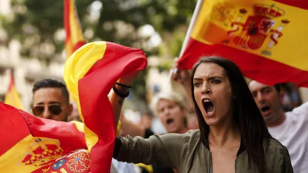 Unas 350 personas gritan «no votaremos» frente a la Generalitat