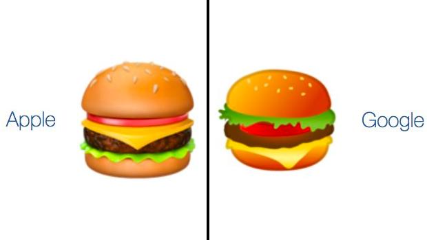 El emoticono de la hamburguesa enfrenta a Google y Apple, ¿quién tiene razón?