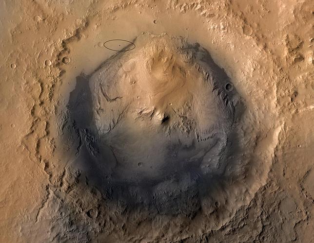 Resultado de imagen de El crÃ¡ter gale de Marte