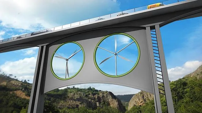 Instalar aerogeneradores en los viaductos para producir electricidad