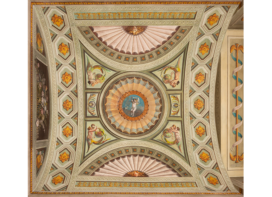 Techo de la sala del retrete Francisco Martínez Salamanca Temple sobre revestimiento mural 1834