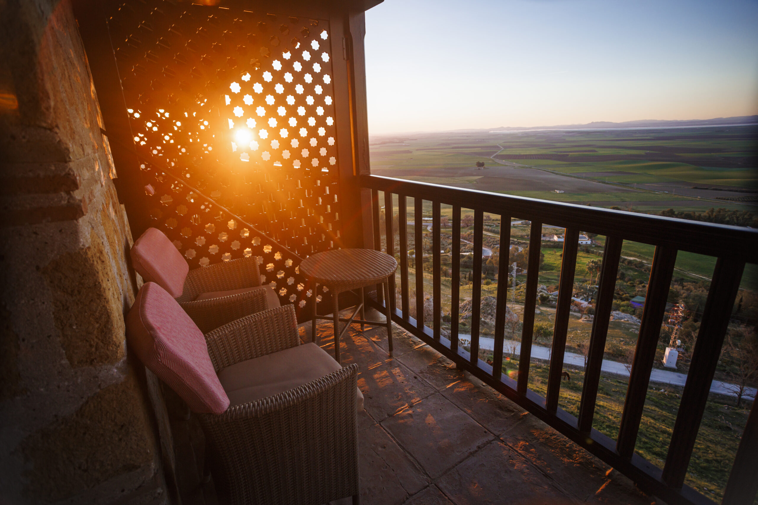 Terraza de las habitaciones del Parador de Carmona