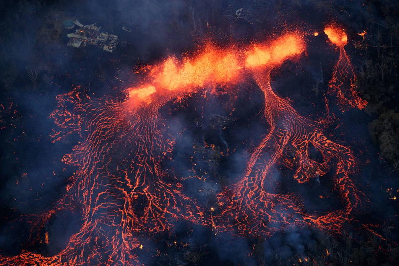 Estampa que ha dejado el volcán Kilauea, en Hawái, tras entrar en erupción.