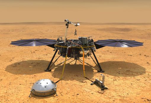 InSight después de desplegar sus instrumentos en la superficie marciana
