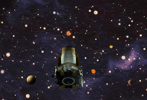 Ilustración difundida por la NASA para despedir a Kepler