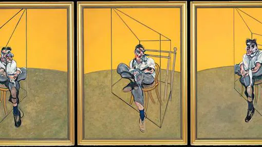 Detalle de «Tres estudios de Lucian Freud», de Francis Bacon