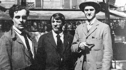 Modigliani, Picasso y André Salmon, en París