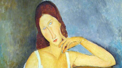 Detalle de «Retrato de Jeanne Hébuterne» (1919), de Modigliani