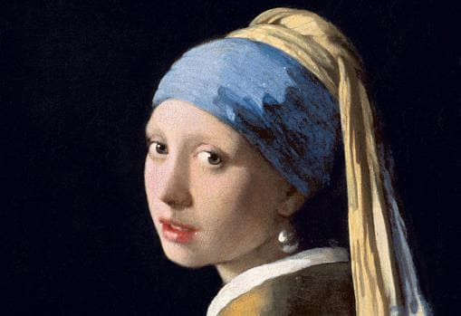 «La joven de la perla», de Vermeer. Detalle