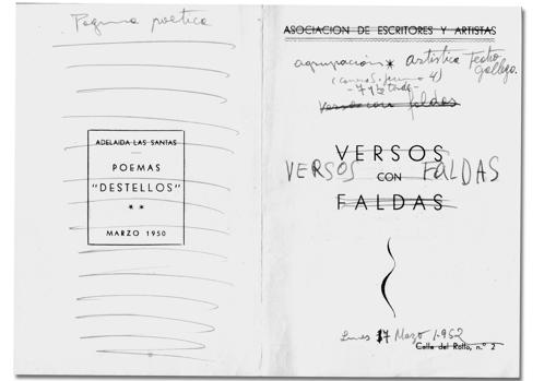 Programa de la tertulia «Versos con Faldas» celebrada el 3 de marzo de 1952