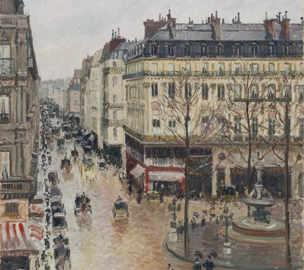 Â«Rue Saint-HonorÃ© por la tarde. Efecto de lluviaÂ», de Camille Pissarro