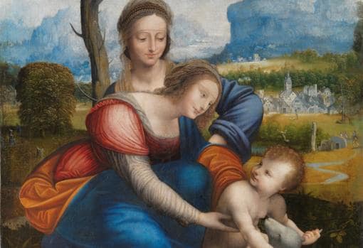 Detalle de «Santa Ana, la Virgen y el Niño», de Leonardo