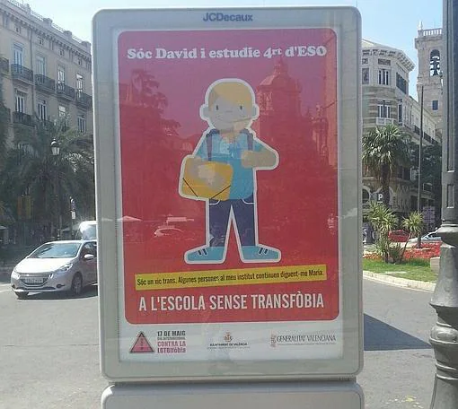 Imagen de uno de los carteles de la campaña tomada en el centro de Valencia