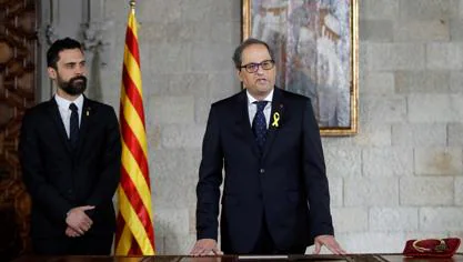 Torra evita mencionar la «república catalana» en su toma de posesión