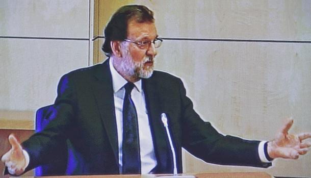 Mariano Rajoy, en su declaración como testigo en el juicio del caso Gürtel, en julio de 2017