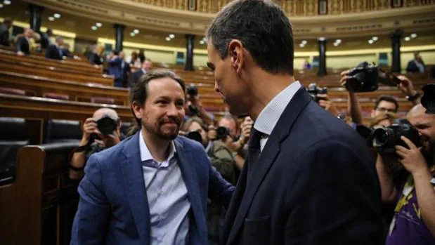 Sánchez e Iglesias, en el Congreso en una imagen de archivo