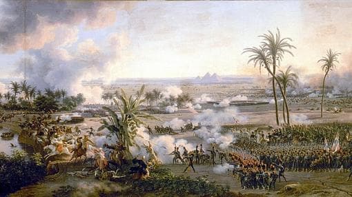 Pintura de Louis-François Lejeune sobre la batalla de las Pirámides