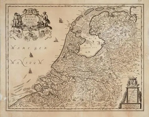 Mapa de las provincias de los Países Bajos en el siglo XVI