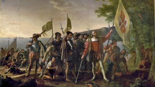 Cristóbal Colón tomando posesión de las Indias Occidentales