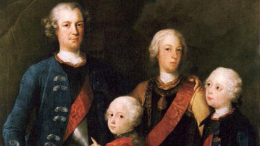 Retrato familiar de Federico Guillermo I y sus hijos varones