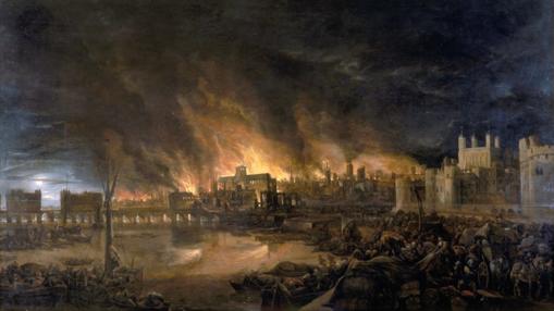 Cuadro del Gran Incendio de Londres de 1666