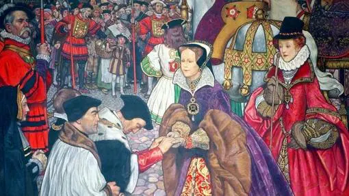 María I de Inglaterra entrando en Londres para tomar posesión del trono en 1553