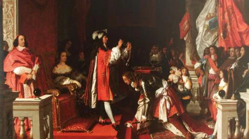 Felipe V condecorando con el Toisón de Oro a James FitzJames, después de Almansa