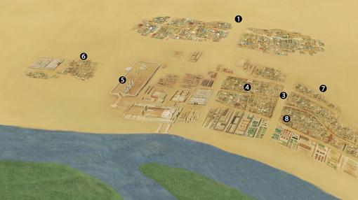 Recreación en detalle de la ciudad de Amarna