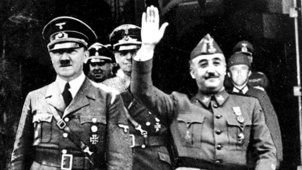 Adolf Hitler y Francisco Franco, durante la entrevista en Hendaya
