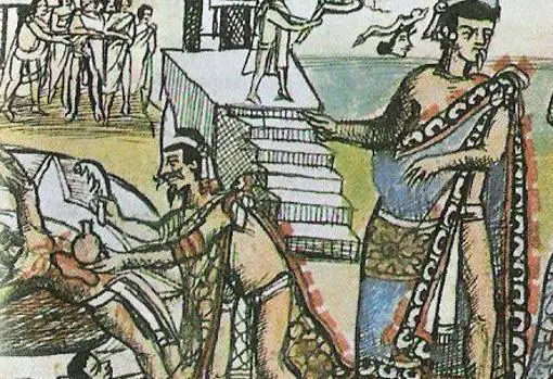 Las crueles torturas de los caníbales aztecas a la caravana de Hernán Cortés Grabado-sacrificio-kTTG--510x349@abc