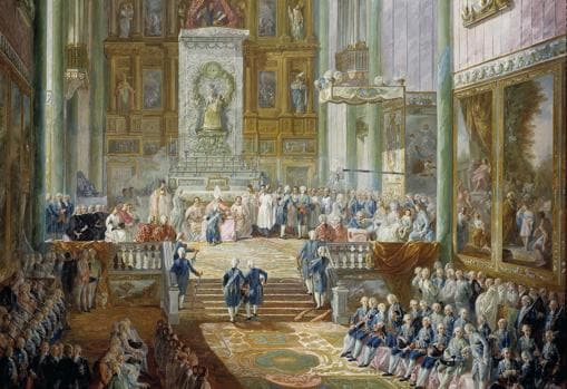 Juramento del futuro Fernando VII como príncipe de Asturias, realizado en la iglesia del Real Monasterio de San Jerónimo