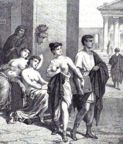 Representación de un prostíbulo romano