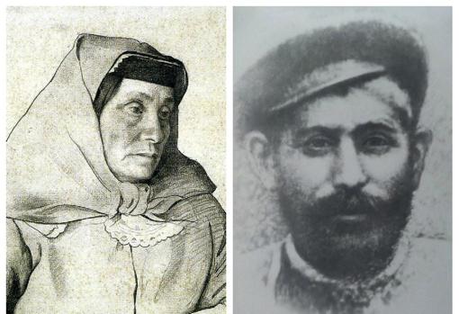 La madre de Stalin, Yekaterina Gueladze (izquierda) y el padre, Vissarión Dzhugashvili (derecha).