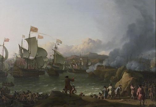 La batalla de la bahía de Vigo, 23 de octubre de 1702, de Ludolf Backhuysen