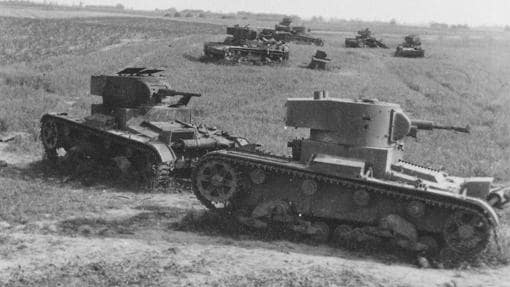 Imagen de los tanques en la batalla del Kursk, en 1943
